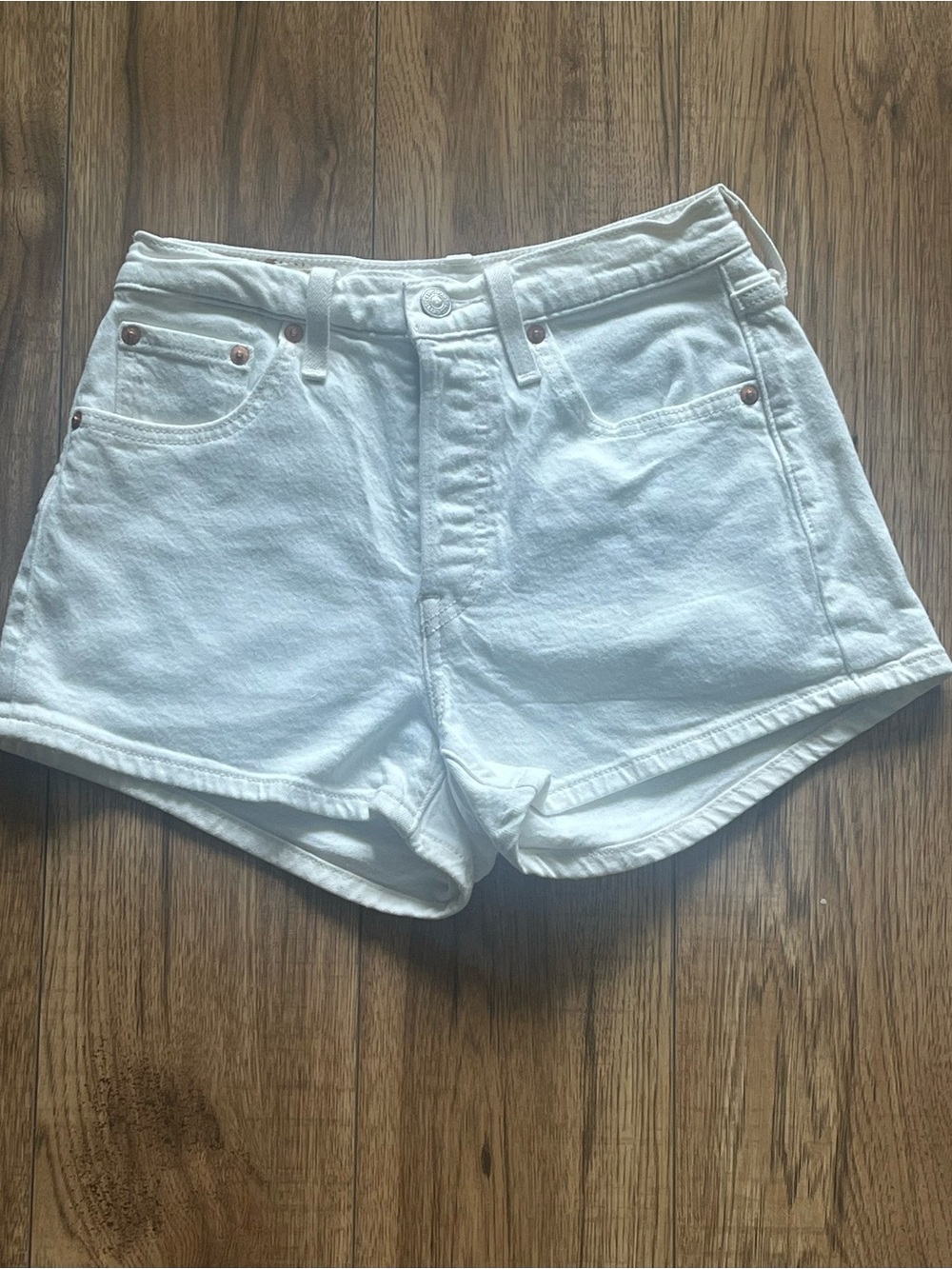 Levi's White 501 shorts